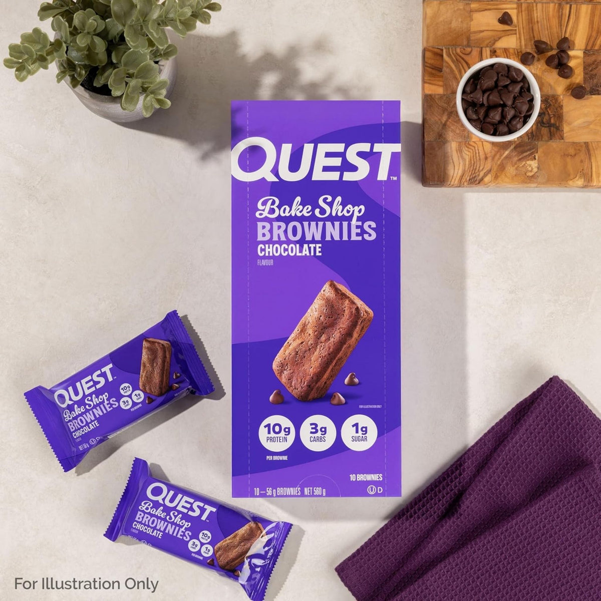 Quest Bake Shop Protein Brownie, 56g, 10 Count - Choc Brownie
