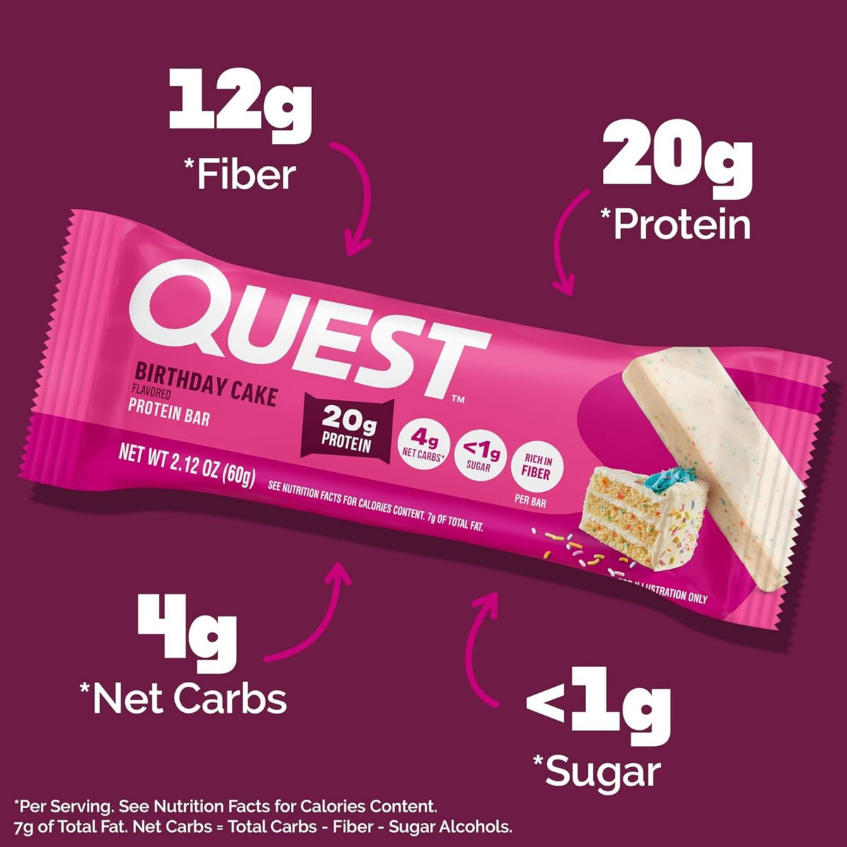 Quest Protein Bar, High Protein, Low Carb, Keto Friendly, 60g, 12 Count