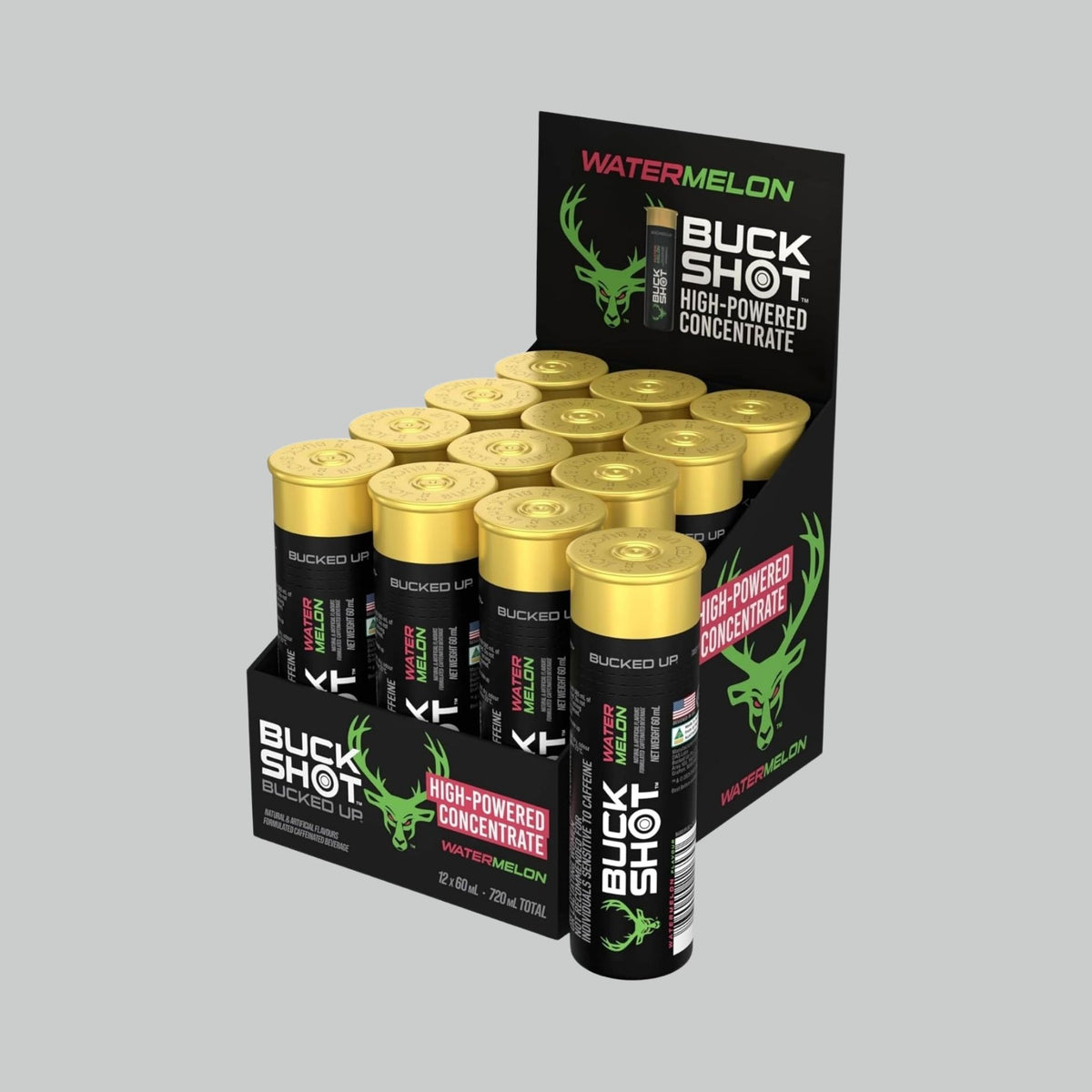 Buck Shots Energy Drink, 12 x 60ml