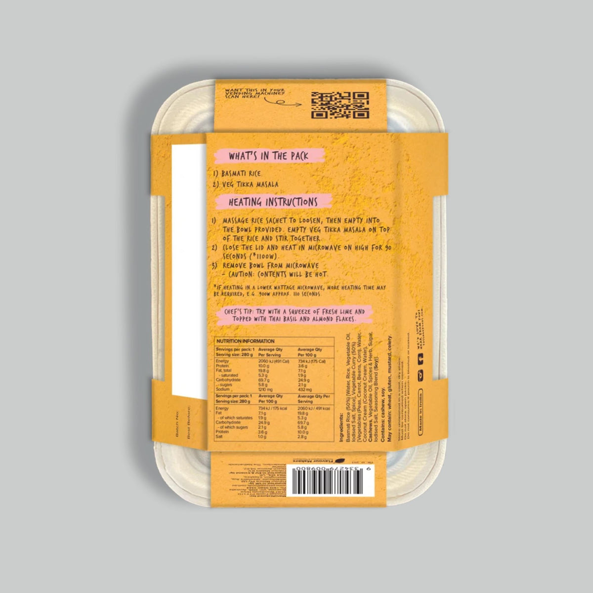 Passage to India Vegan Lunch Bowl Meals, 6 x 280g
