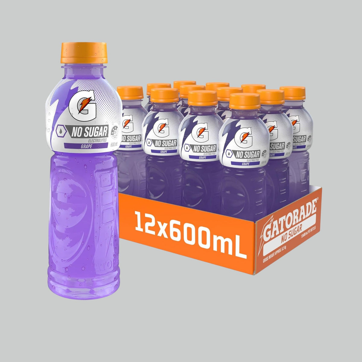 Gatorade No Sugar Sports Drink, 12 x 600ml