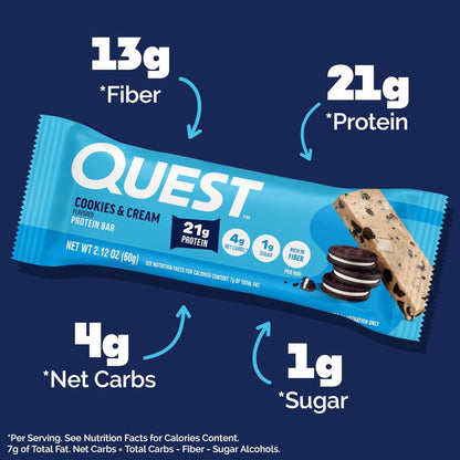 Quest Protein Bar, High Protein, Low Carb, Keto Friendly, 60g, 12 Count