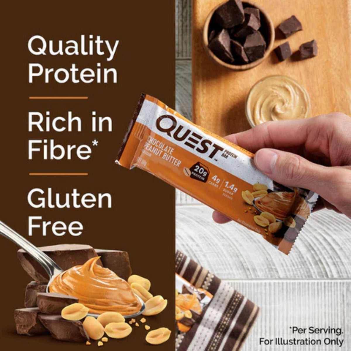 Quest Protein Bar, High Protein, Low Carb, Keto Friendly, 60g, 12 Count