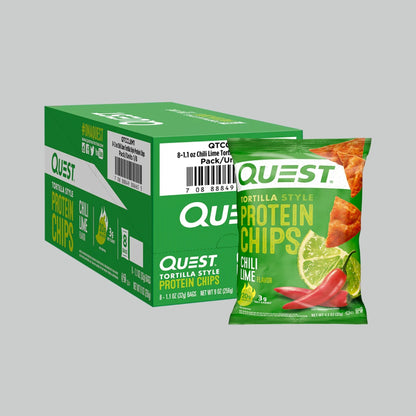 Quest Nutrition Tortilla Style Protein Chips, High Protein, Low Carb, Baked, 32g (Pack of 8)