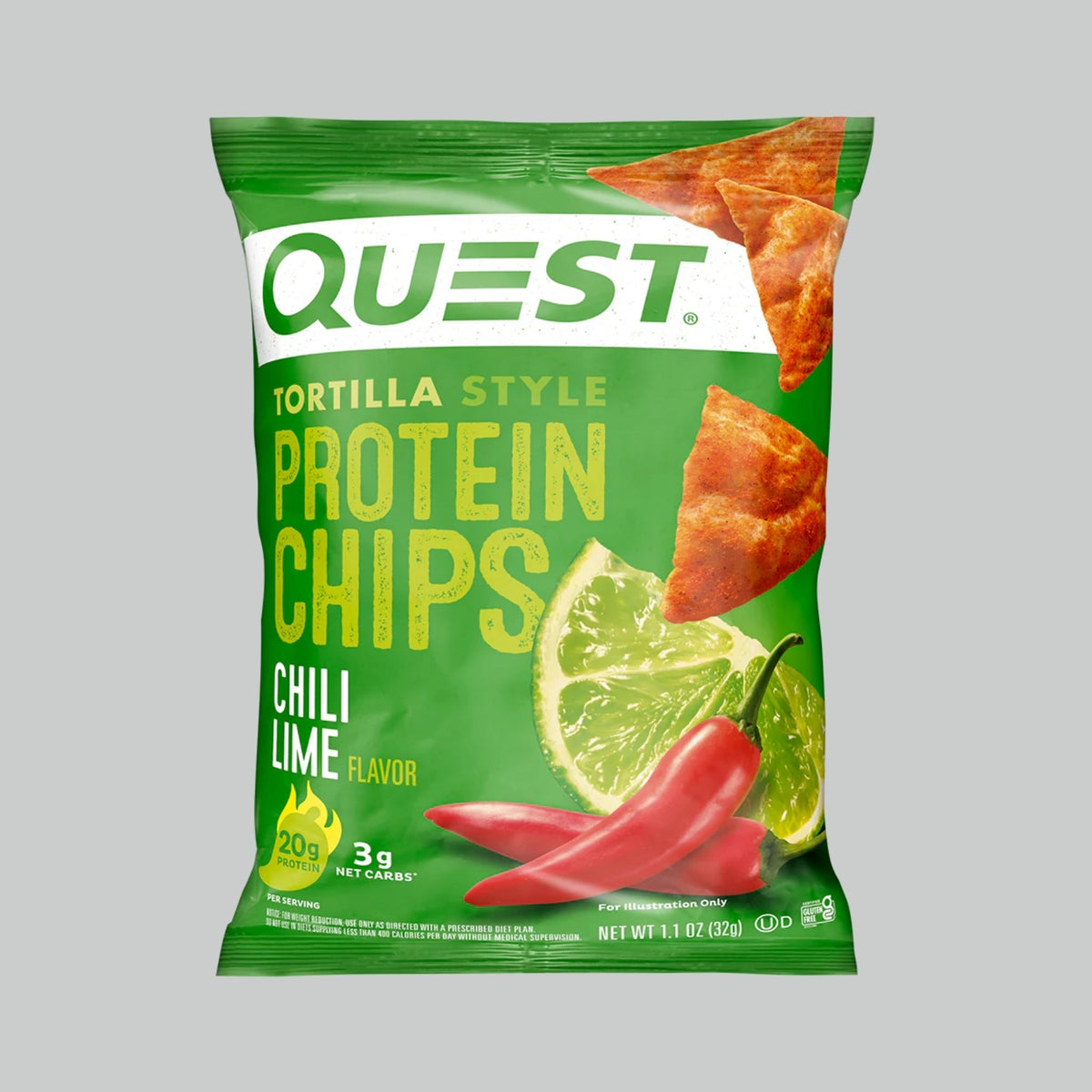 Quest Nutrition Tortilla Style Protein Chips, High Protein, Low Carb, Baked, 32g (Pack of 8)