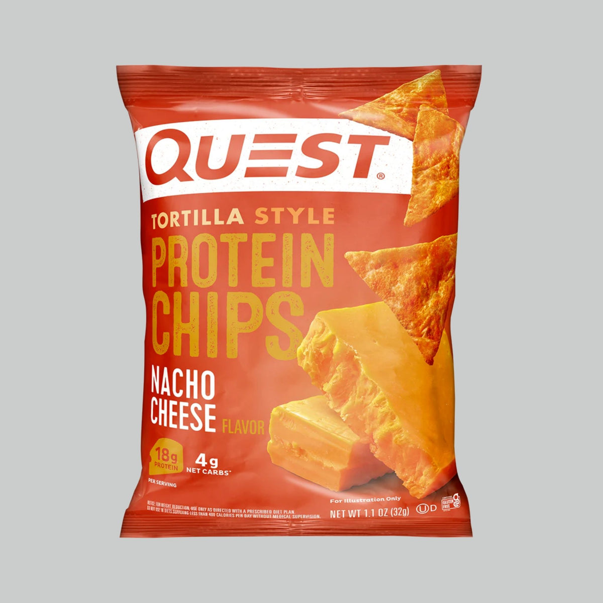 Quest Nutrition Tortilla Style Protein Chips, High Protein, Low Carb, Baked, 32g (Pack of 8)