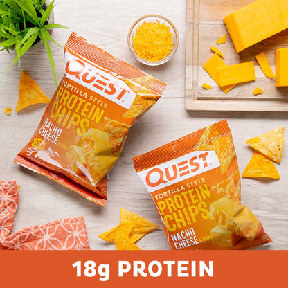 Quest Nutrition Tortilla Style Protein Chips, High Protein, Low Carb, Baked, 32g (Pack of 8)