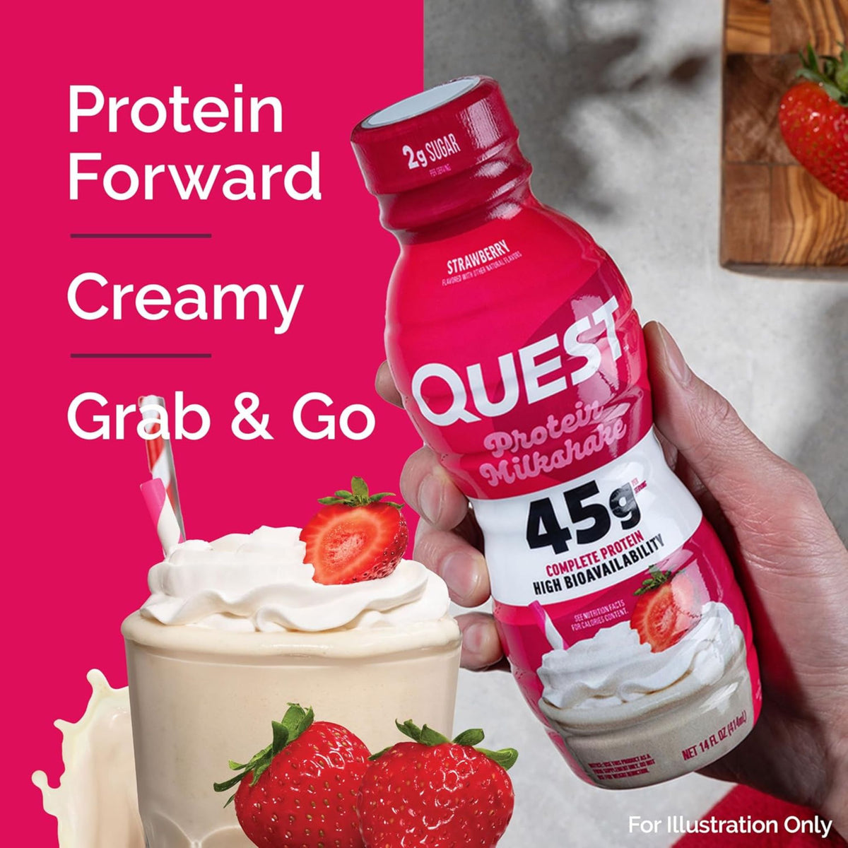 Quest Nutrition Protein Shake, 45g Protein, 2g Sugar, 4g Net Carbs, Ready to Drink, Gluten Free, 12 Count