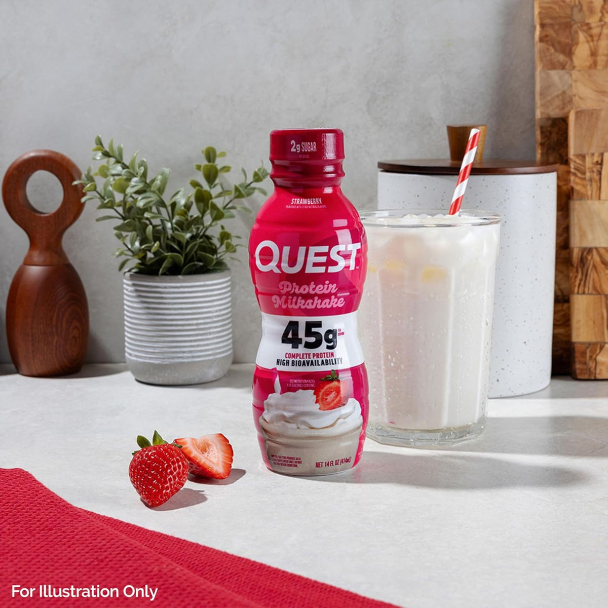 Quest Nutrition Protein Shake, 45g Protein, 2g Sugar, 4g Net Carbs, Ready to Drink, Gluten Free, 12 Count