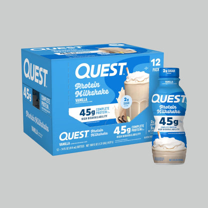 Quest Nutrition Protein Shake, 45g Protein, 2g Sugar, 4g Net Carbs, Ready to Drink, Gluten Free, 12 Count