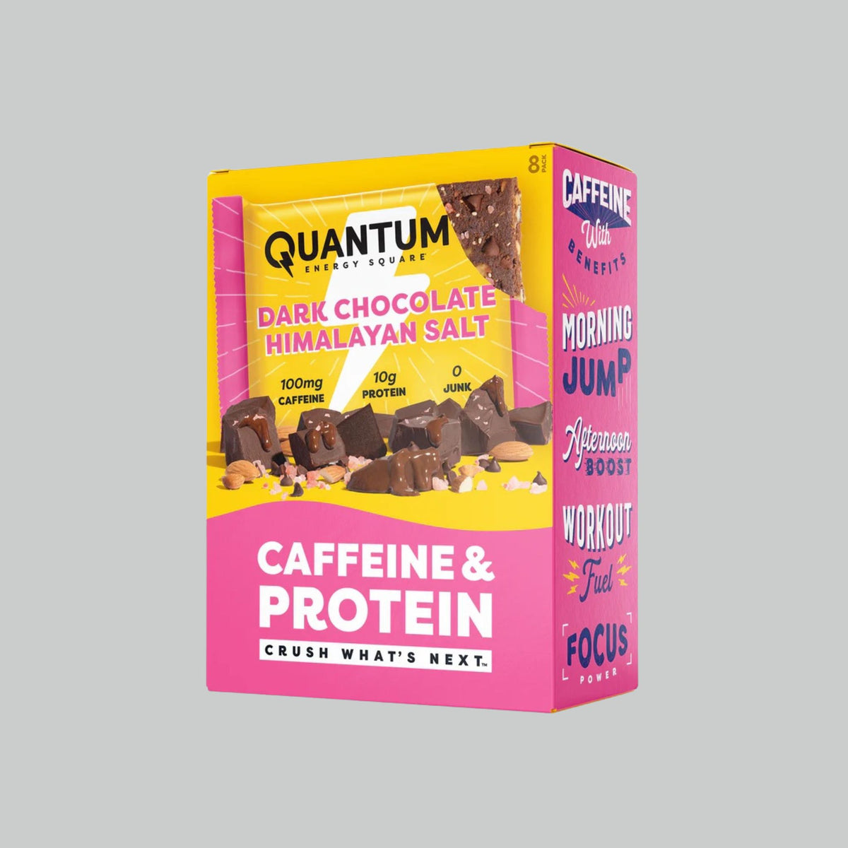 Quantum Energy Square, 100mg Caffeine, 10g Protein, 8 x 48g