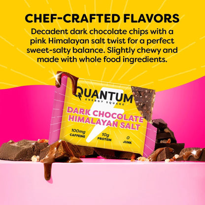 Quantum Energy Square, 100mg Caffeine, 10g Protein, 8 x 48g